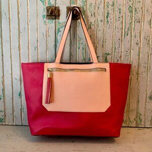 Neiman Marcus Two-Toned Pink Faux Leather Tote bag